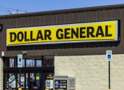 The storefront of a Dollar General location