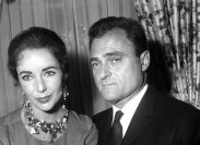 Elizabeth Taylor and Mike Todd at a press conference in 1957
