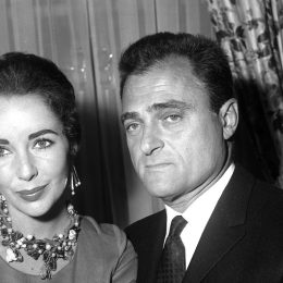 Elizabeth Taylor and Mike Todd at a press conference in 1957