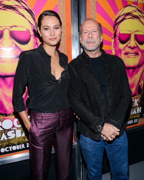 Emma Heming Willis and Bruce Willis at the premiere of "Rock the Kasbah" in 2015