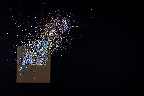glitter exploding out of an envelope - april fools pranks