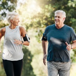 senior couple enjoying a run