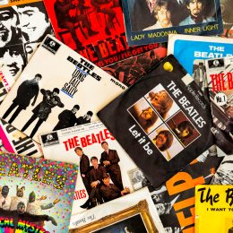 collection of beatles vinyl records