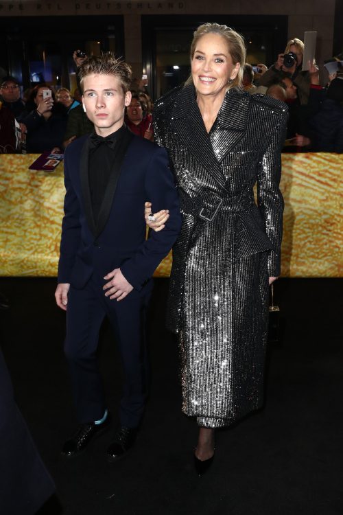 Roan Bronstein and Sharon Stone at the GQ Men of the Year Award in 2019