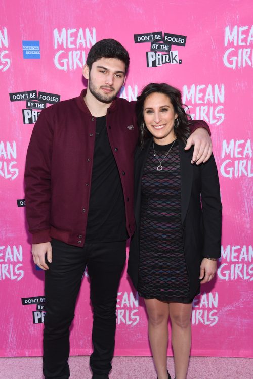 Rosalind Wiseman and son at the premiere of the "Mean Girls" musical in 2018
