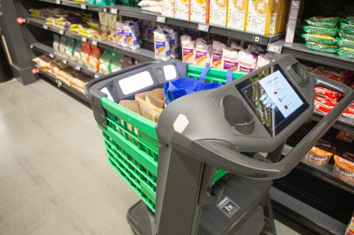 Smart cart in Amazon Fresh grocery store