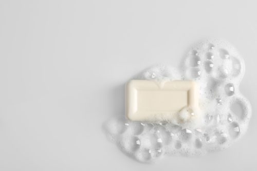soap bar on white background