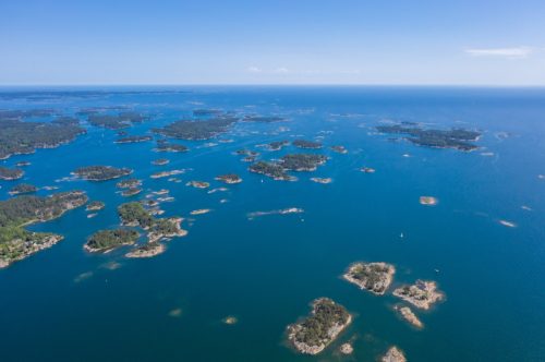view over Swedish archipelago islands