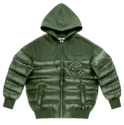 Product shot of Telfar puff hoodie in green