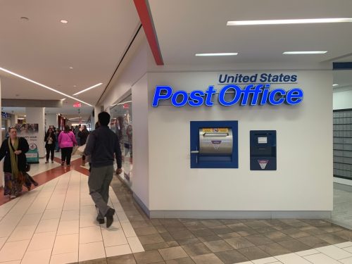 USPS Vị trí Bưu điện Hoa Kỳ trong cửa hàng ngầm L'Enfant Plaza ở tây nam DC