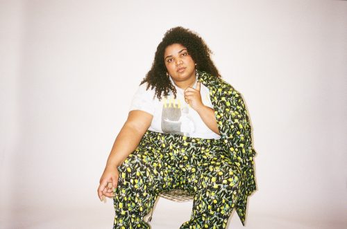 Model wearing lemon print clothing from Wildfang