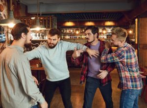Group of Men Fighting