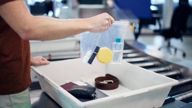 Liquids Being Checked at Airport Security
