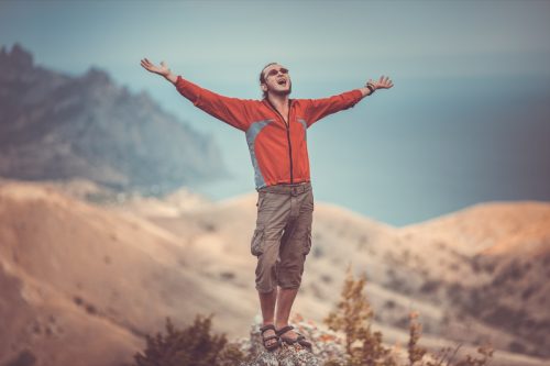 Man Shouting From a Mountain