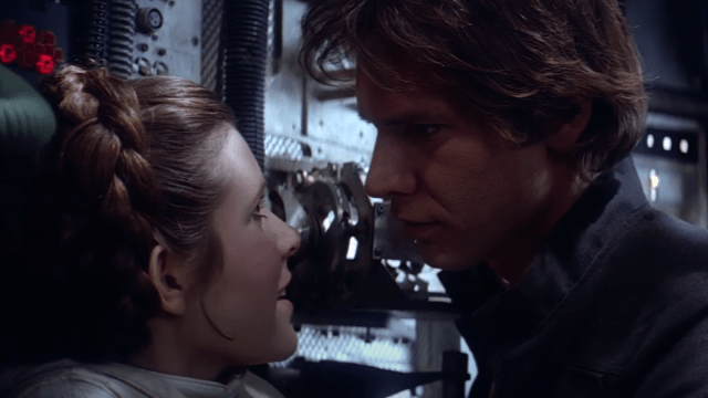 Carrie Fisher and Harrison Ford in "The Empire Strikes Back"