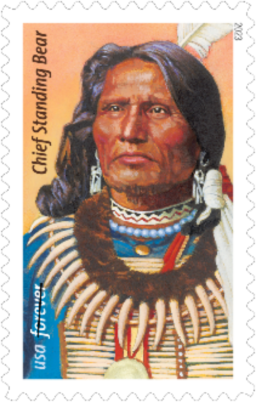 new USPS Forever Stamp featuring a portrait of Chief Standing Bear
