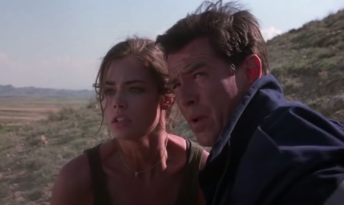 Denise Richards and Pierce Brosnan in "The World Is Not Enough"