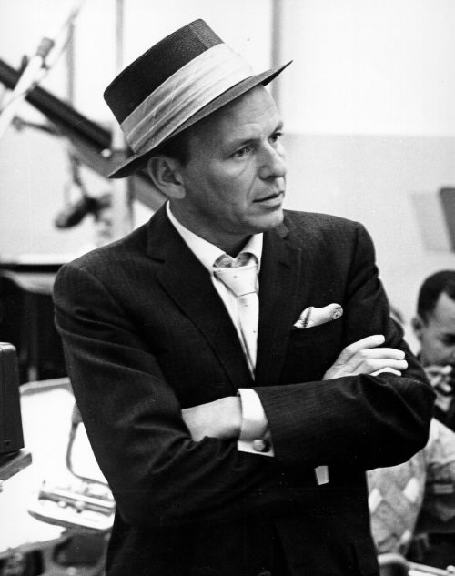 Frank Sinatra in a recording studio in 1962
