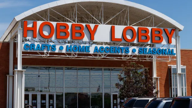 suburban hobby lobby with glass front