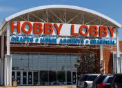 suburban hobby lobby with glass front