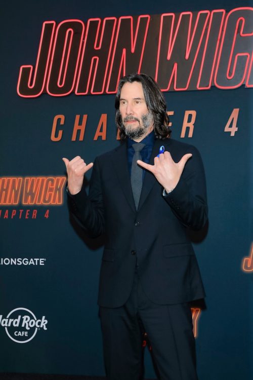 Keanu Reeves at the premiere of "John Wick: Chapter 4" in March 2023