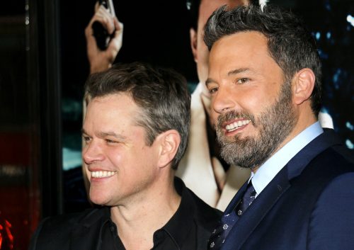 Matt Damon and Ben Affleck at the premiere of "Live By Night" in 2017