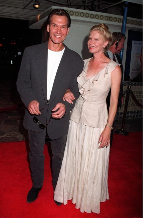 Actor PATRICK SWAYZE and wife LISA at the premiere, in Los Angeles, of Demi Moore's new movie, "G.I. Jane."