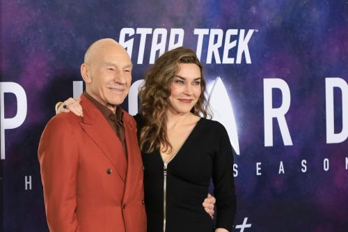 Patrick Stewart and Sunny Ozell at the premiere of "Star Trek: Picard" in 2023