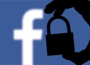 facebook page with lock silhouette
