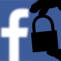 facebook page with lock silhouette
