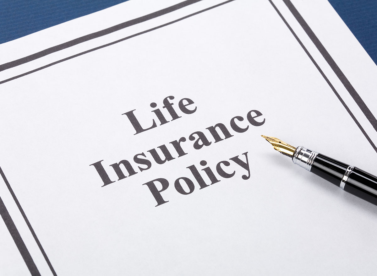 closeup of life insurance policy document