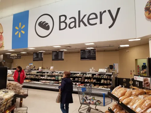 Bread display at a Walmart bakery