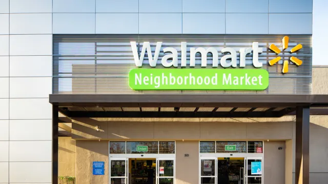 A Walmart Neighborhood Market storefront