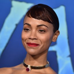 Zoe Saldana at the premiere of "Avatar: The Way of Water" in 2022