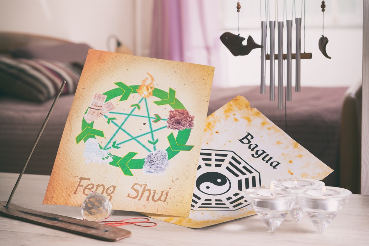 Conceptual image of Feng Shui with five elements