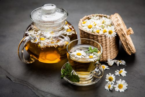 Chamomile Flowers in Tea