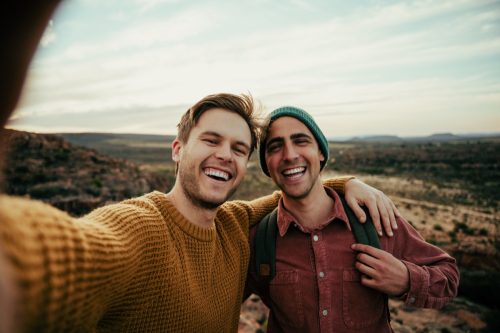 two brothers taking a selfie