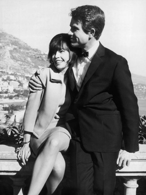 Leslie Caron and Warren Beatty in Monte Carlo circa mid 1960s