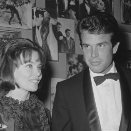 Leslie Caron and Warren Beatty at the premiere of "The Americanization of Emily" in 1964