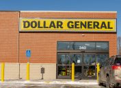 The exterior of a Dollar General store