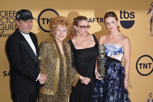 Todd Fisher, Debbie Reynolds, Carrie Fisher, and Billie Lourd at the 2015 Screen Actors Guild Awards