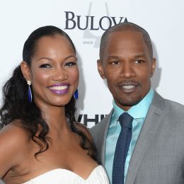 Garcelle Beauvais and Jamie Foxx at the premiere of "White House Down" in 2013