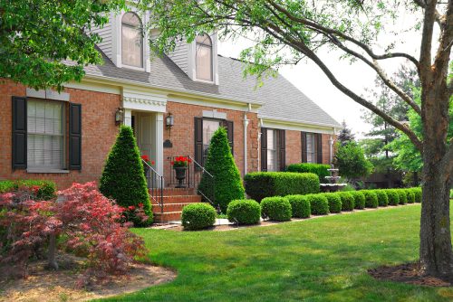 Residential two story brick home in an upscale neighborhood.