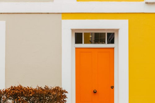 bright orange door