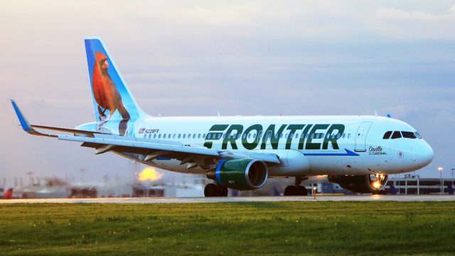 Frontier Airlines A320 at Cleveland Hopkins International Airport