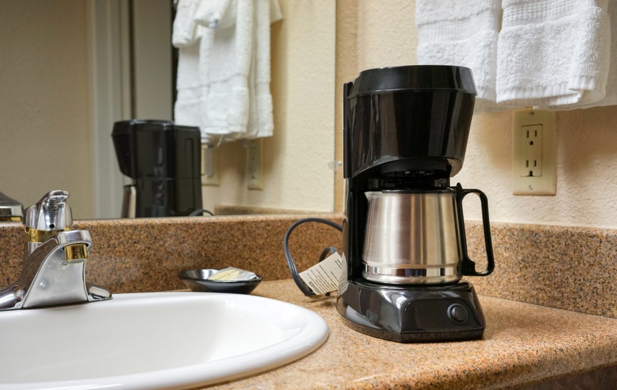 Coffee maker in a motel