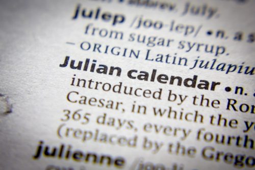 Word or phrase Julian calendar in a dictionary