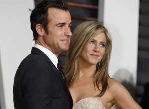 Justin Theroux and Jennifer Aniston at the 2015 Vanity Fair Oscar Party
