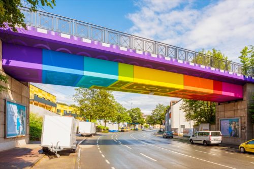 rainbow lego bridge in Germany