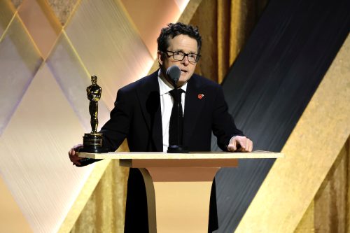 Michael J. Fox at the Academy of Motion Picture Arts and Sciences Governors Awards in 2022